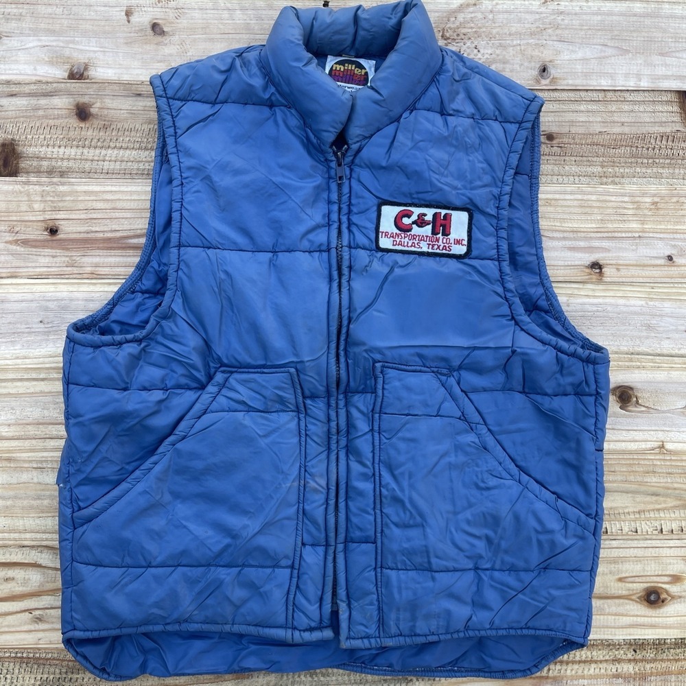 Vintage Miller Outerwear Colorado Work Vest Made in USA C&H Transportation Patch